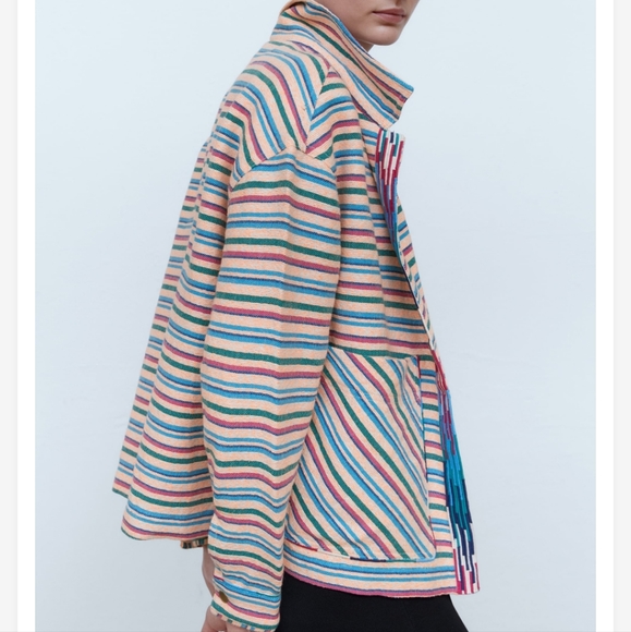 Zara Textured weaved open front jacket - Picture 11 of 16